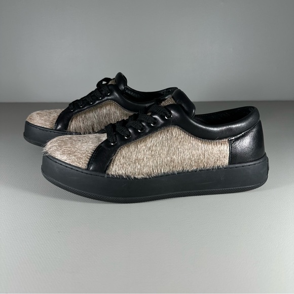 Max Mara Atelier Leather Calf Hair Sneakers